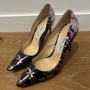 Jimmy Choo - Worn Once - Metallic Floral Heels 39.5